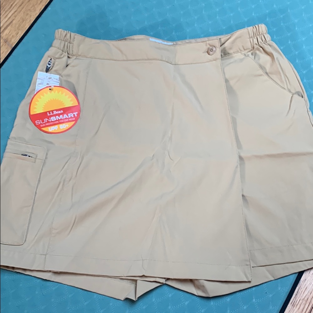 L.L. Bean Tan Skorts Lightweight and Versatile